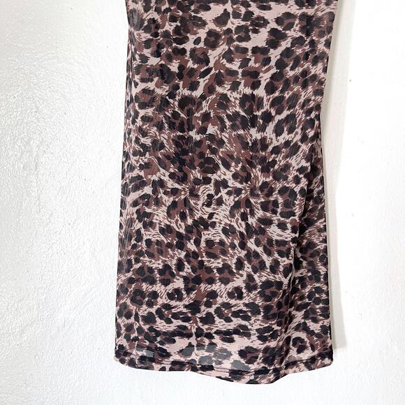 RAMPAGE NWT Leopard Y2K Mesh Bustier Top Slip Mini Dress Size M - Picture 5 of 10